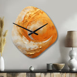 Gold Orange Desert Mirage Spiral II - Asymmetric Metal Wall Clock