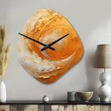 Gold Orange Desert Mirage Spiral II - Asymmetric Metal Wall Clock
