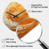 Gold Orange Desert Mirage Spiral II - Asymmetric Metal Wall Clock