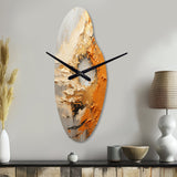 Gold Orange Desert Mirage Spiral III - Asymmetric Metal Wall Clock