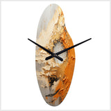 Gold Orange Desert Mirage Spiral III - Asymmetric Metal Wall Clock