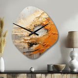 Gold Orange Desert Mirage Spiral III - Asymmetric Metal Wall Clock