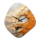Gold Orange Desert Mirage Spiral III - Asymmetric Metal Wall Clock