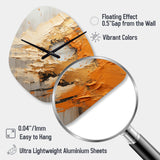 Gold Orange Desert Mirage Spiral III - Asymmetric Metal Wall Clock