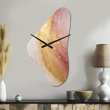 Gold Pink Desert Mirage Spiral I - Asymmetric Metal Wall Clock