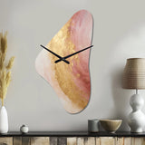 Gold Pink Desert Mirage Spiral I - Asymmetric Metal Wall Clock