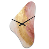 Gold Pink Desert Mirage Spiral I - Asymmetric Metal Wall Clock