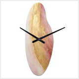 Gold Pink Desert Mirage Spiral I - Asymmetric Metal Wall Clock