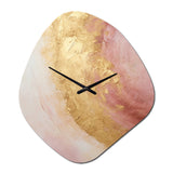 Gold Pink Desert Mirage Spiral I - Asymmetric Metal Wall Clock
