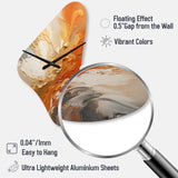 Golden Orange Surge - Asymmetric Metal Wall Clock