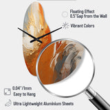 Golden Orange Surge - Asymmetric Metal Wall Clock