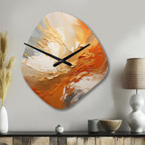 Golden Orange Surge - Asymmetric Metal Wall Clock