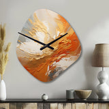 Golden Orange Surge - Asymmetric Metal Wall Clock