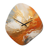 Golden Orange Surge - Asymmetric Metal Wall Clock