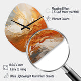 Golden Orange Surge - Asymmetric Metal Wall Clock