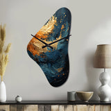 Golden Sapphire Surge III - Asymmetric Metal Wall Clock