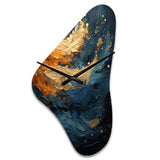 Golden Sapphire Surge III - Asymmetric Metal Wall Clock