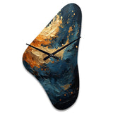 Golden Sapphire Surge III - Asymmetric Metal Wall Clock