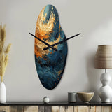 Golden Sapphire Surge III - Asymmetric Metal Wall Clock
