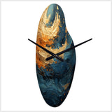 Golden Sapphire Surge III - Asymmetric Metal Wall Clock