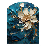 Majestic Motion Teal Spiral II - Asymmetric Metal Wall Clock