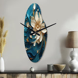 Majestic Motion Teal Spiral II - Asymmetric Metal Wall Clock