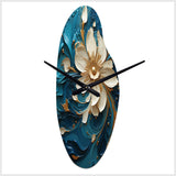 Majestic Motion Teal Spiral II - Asymmetric Metal Wall Clock