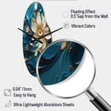 Majestic Motion Teal Spiral II - Asymmetric Metal Wall Clock