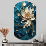 Majestic Motion Teal Spiral II - Asymmetric Metal Wall Clock