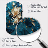 Majestic Motion Teal Spiral II - Asymmetric Metal Wall Clock