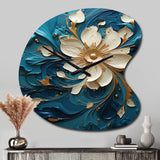 Majestic Motion Teal Spiral II - Asymmetric Metal Wall Clock