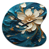 Majestic Motion Teal Spiral II - Asymmetric Metal Wall Clock