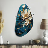 Majestic Motion Teal Spiral II - Asymmetric Metal Wall Clock