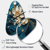 Majestic Motion Teal Spiral II - Asymmetric Metal Wall Clock