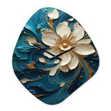 Majestic Motion Teal Spiral II - Asymmetric Metal Wall Clock