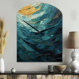 Teal Majestic Motion - Asymmetric Metal Wall Clock