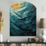 Teal Majestic Motion - Asymmetric Metal Wall Clock