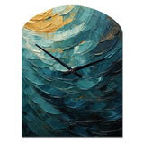 Teal Majestic Motion - Asymmetric Metal Wall Clock