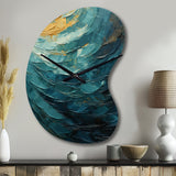 Teal Majestic Motion - Asymmetric Metal Wall Clock