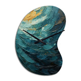 Teal Majestic Motion - Asymmetric Metal Wall Clock