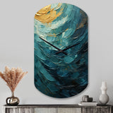 Teal Majestic Motion - Asymmetric Metal Wall Clock