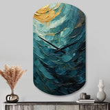 Teal Majestic Motion - Asymmetric Metal Wall Clock