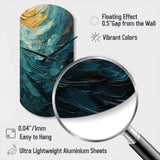 Teal Majestic Motion - Asymmetric Metal Wall Clock