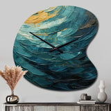 Teal Majestic Motion - Asymmetric Metal Wall Clock