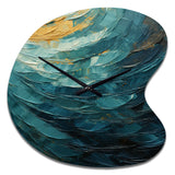 Teal Majestic Motion - Asymmetric Metal Wall Clock