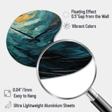 Teal Majestic Motion - Asymmetric Metal Wall Clock