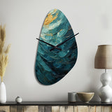 Teal Majestic Motion - Asymmetric Metal Wall Clock