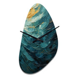 Teal Majestic Motion - Asymmetric Metal Wall Clock