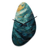 Teal Majestic Motion - Asymmetric Metal Wall Clock