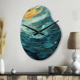 Teal Majestic Motion - Asymmetric Metal Wall Clock